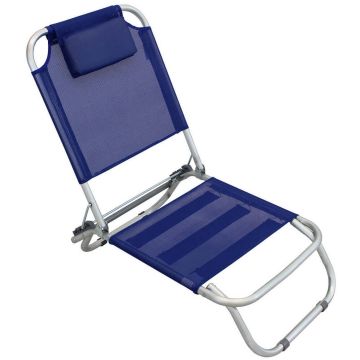 Klappbare blaue Strandliege verstellbar aus Aluminium